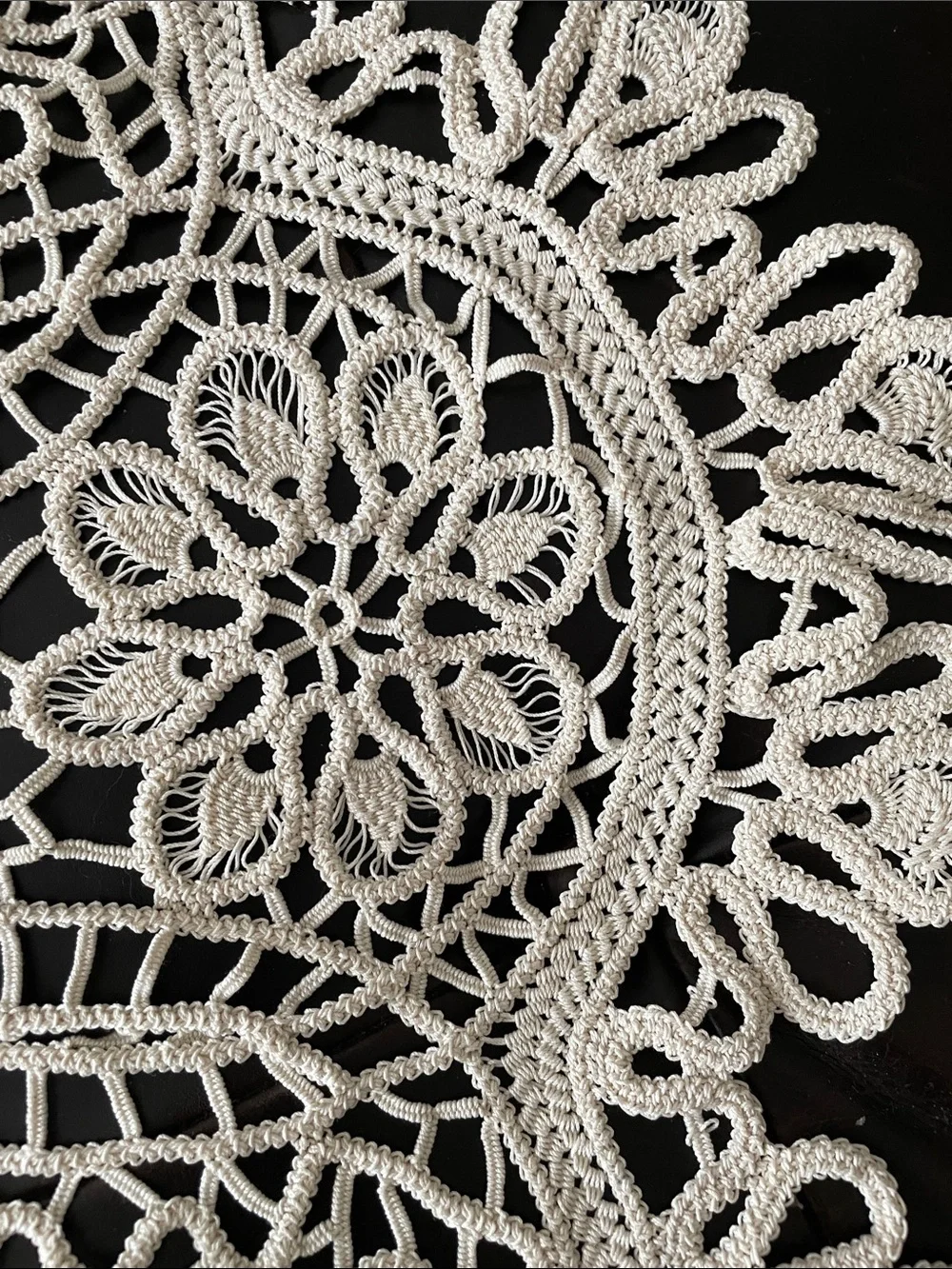 Handmade cream Crochet Lace Doily - Elegant Table Accent